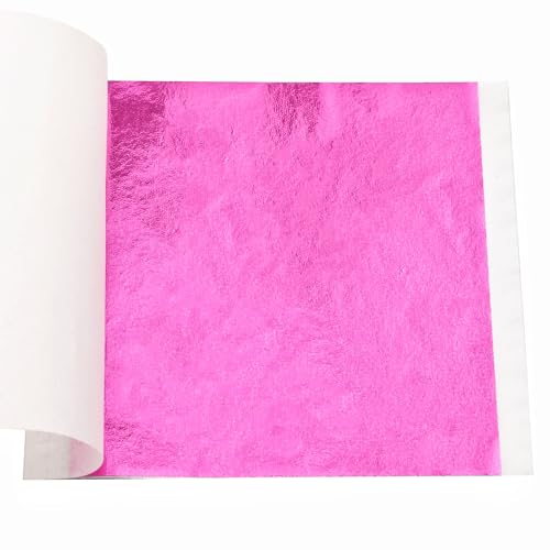 Gold Leaf Sheets for Art 100 PCS Magenta Foil 3.15 by 3.35 Inches (100 Count)