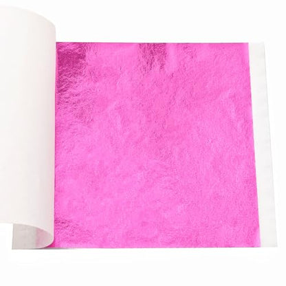 Gold Leaf Sheets for Art 100 PCS Magenta Foil 3.15 by 3.35 Inches (100 Count)