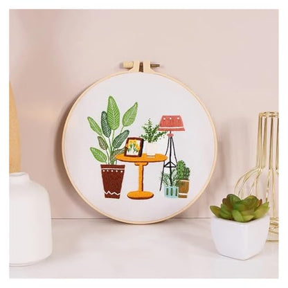 Embroidery Kits for Adults Leisure Life Series Starter for Adult Stamped Pattern with Instructions Punch Needle Kit