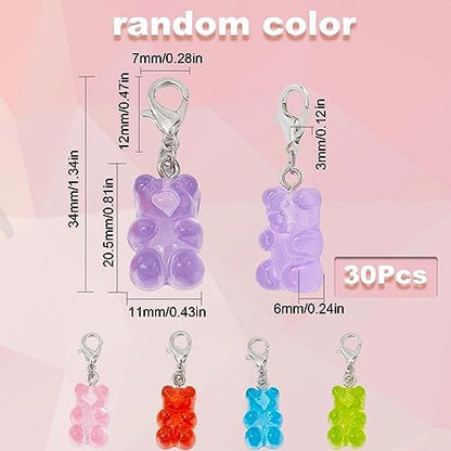1 Box 30Pcs Stitch Markers Knitting Bear Stitch Marker Charms Knitting Markers Charm Cute Leverback Locking Stitch Marker for Knitting Weaving Sewing Needleworks Women DIY Crafts Gift