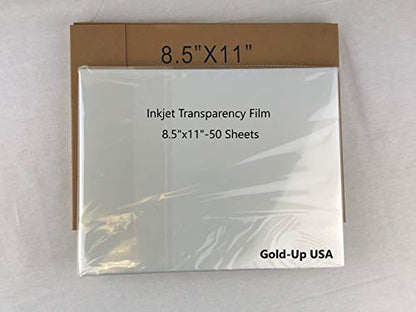 8.5 x 11 Inch Waterproof Inkjet Transparency Film for Silk Screen Printing (50 Count)