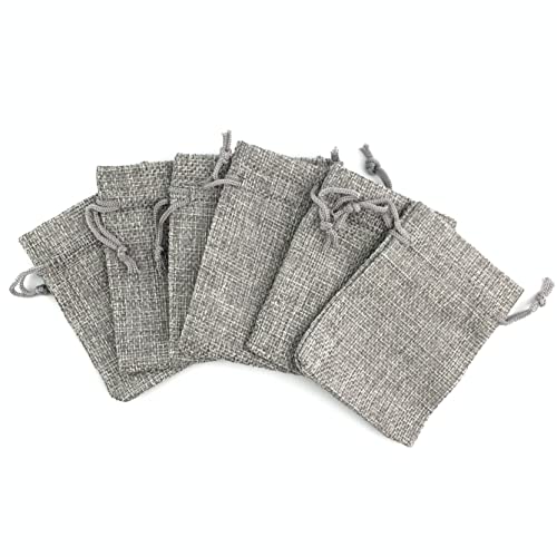Pack Of 25 Burlap Gift Bags with Drawstring Linen Jewelry Pouches Wedding Hessian Jute Bags for Birthday and Treat Pouches Party Wedding Favors Gift