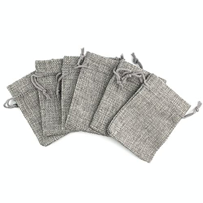 Pack Of 25 Burlap Gift Bags with Drawstring Linen Jewelry Pouches Wedding Hessian Jute Bags for Birthday and Treat Pouches Party Wedding Favors Gift
