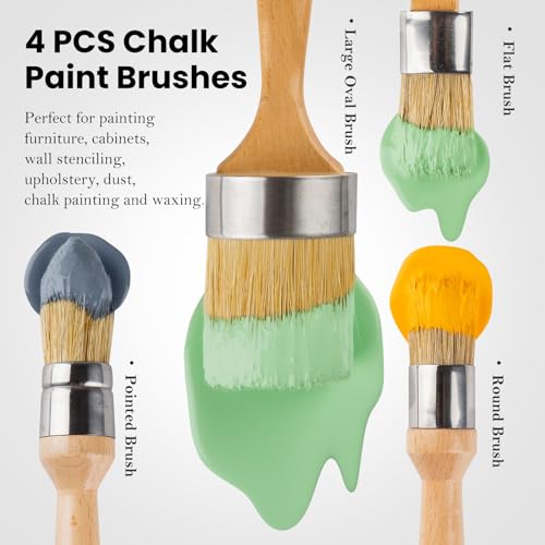 Chalk and Wax Paint Brush Furniture Set of 4