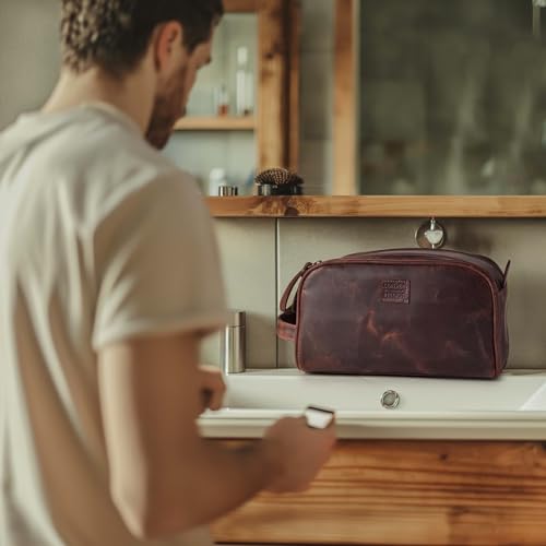 Leather Toiletry Bag for Men