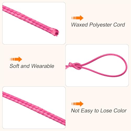 Waxed Cord 1mm Waxed Polyester Cord 175 Yard Wax String for Bracelet Making
