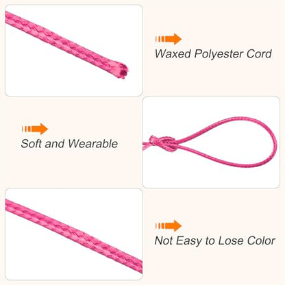 Waxed Cord 1mm Waxed Polyester Cord 175 Yard Wax String for Bracelet Making