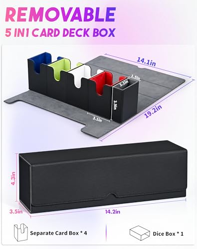 Card Deck Box with Dice Tray for MTG