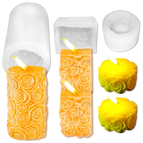 3PCS Rose Molds Silicone Candle Molds