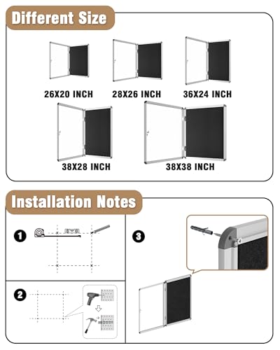 26"x20" Enclosed Bulletin Board
