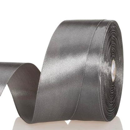 1 1 2 Inch Steel Gray Solid Satin Ribbon for Gift Wrapping
