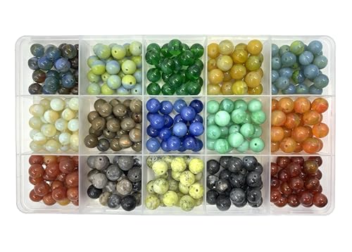300Pcs 8mm Natural Gemstone Beads (3.5274 Ounce)