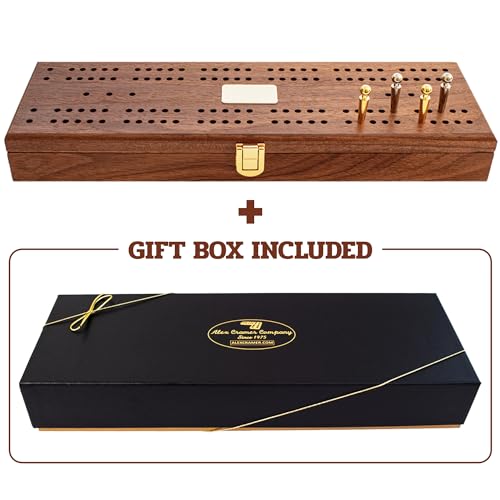 Alex Cramer Le Club Luxury Domino Set with Handcrafted Walnut Case and Cribbage