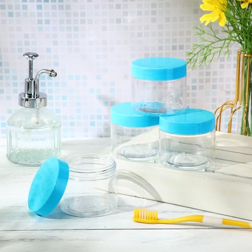 36 Pieces 2 oz Plastic Jars with Lids Wide Mouth Airtight Reusable Container Acrylic Cosmetic Small Jars for Lotions Ointments Travel Toiletries Creams Make up Storage (36 Count)