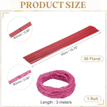 50Pcs 2 Gauge Floral Wire (50 Count)