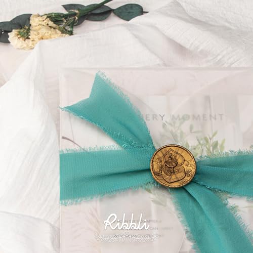 Teal Chiffon Silk Ribbon (60 Foot)