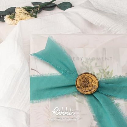 Teal Chiffon Silk Ribbon (60 Foot)