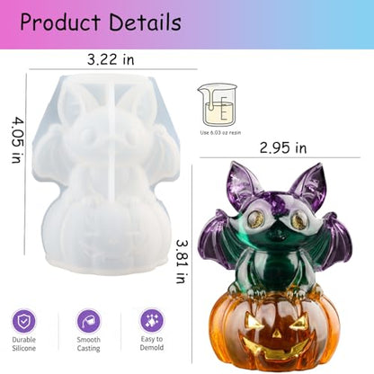 Halloween Bat Pumpkin Resin Mold