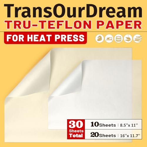 30 Pack PTFE Teflon Paper Mix Pack for Heat Press (30 Count)