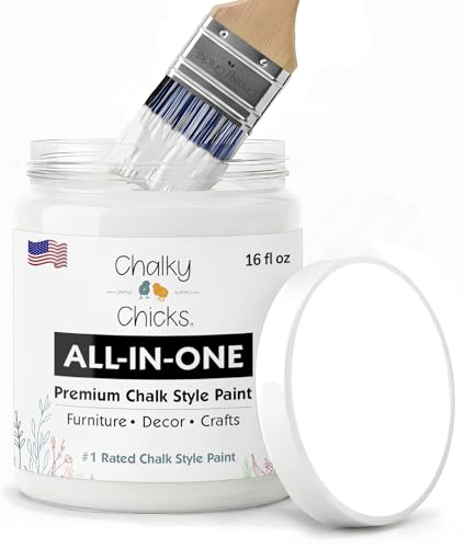 Powdered Snow 16 Fl Oz Chalk Paint for Furniture All in One
