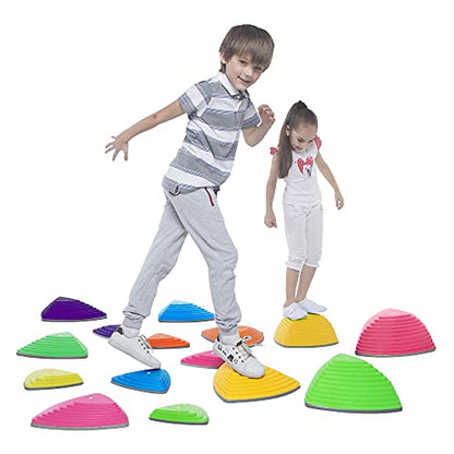 Stepping Stones for Kids Indoor and Outdoor Balance Blocks Promote Coordination