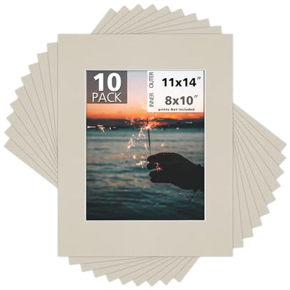 Mat Board Center 10 Pack 11x14 Photo Mats for 8x10 Picture (10 Count)