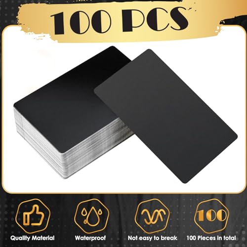 100 Pcs Metal Business Cards Aluminum Laser Engraving Blanks