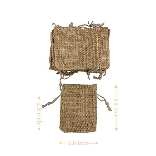 Pack of 20 Burlap Gift Bags with Drawstring Linen Jewelry Pouches Wedding Jute Bags for Jewelry and Treat Pouches Birthday Party Wedding Favors Gift