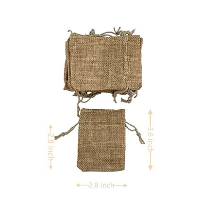 Pack of 20 Burlap Gift Bags with Drawstring Linen Jewelry Pouches Wedding Jute Bags for Jewelry and Treat Pouches Birthday Party Wedding Favors Gift