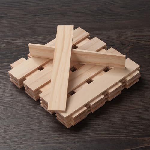 Wood Strips Slats Wooden Dowels for Crafts 1 (30 Count)