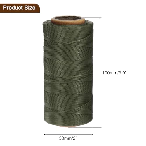 150D 0.8mm Flat Waxed Thread 284 Yards Polyester Leather Sewing Waxed String Hand Stitching Waxed Cord for Leather Stitching Sewing Bookbinding DIY Craft Dark Green