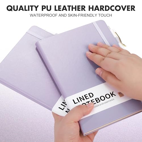 12 Set Lined Notebook Journals with Pens A5 Notebooks 100 GSM College Ruled Hardcover Notebook PU Leather Notepad with Pen Holder for Office School (60 Count)