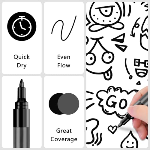 Acrylic Black Paint Pens (8 Count)
