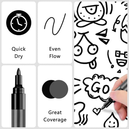 Acrylic Black Paint Pens (8 Count)