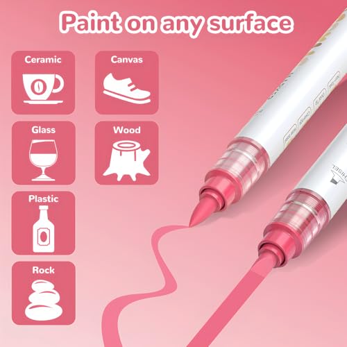 12 Pink Skin Dual Tip Acrylic Paint Markers (12 Count)