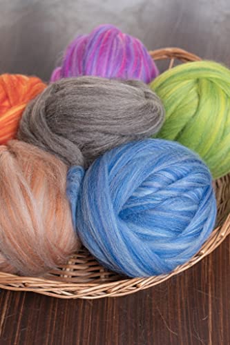 Multi Colored Natural Wool roving