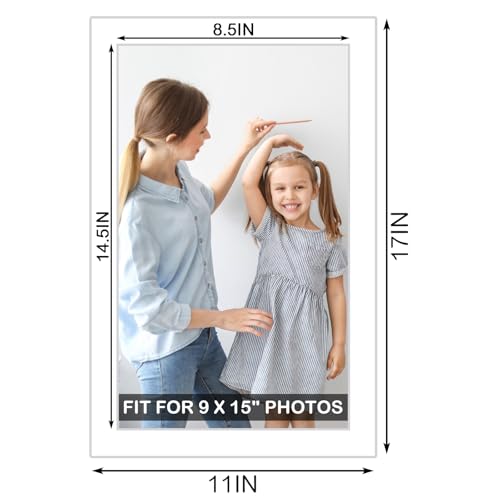 15 Pack White Picture Mats 11x17 for 9x15 Photos