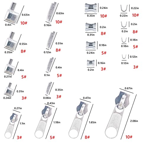 Platinum 48 Piece Metal Zipper Repair Accessories Set (48 Count)