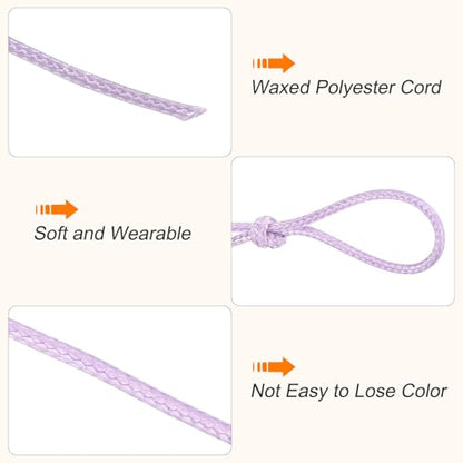 Waxed Cord 2mm Waxed Polyester Cord 98 Yard Wax String for Bracelet Making
