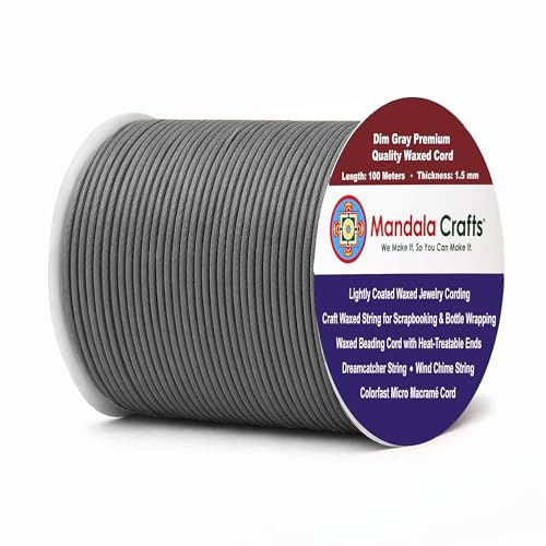 1.5mm Dim Gray Waxed Cord (327 Foot)