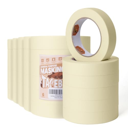 General Purpose Masking Tape Beige White 0.94" x 60Yards x 36Rolls (36 Count)