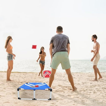 Portable Cornhole Set Collapsible Corn Hole Boards with 8 Cornhole Bean Bags and Carrying Case