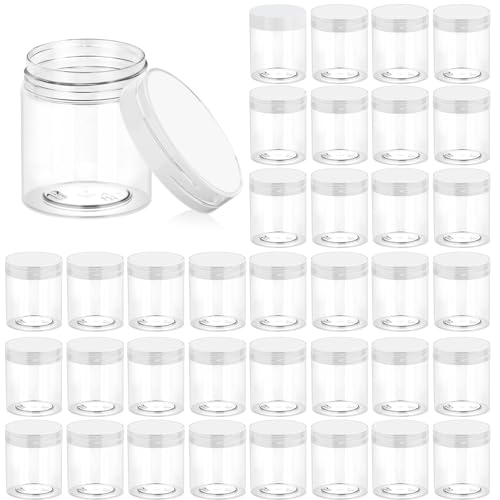 36 Pack 3 OZ Plastic Jars Clear Cosmetic Container with Lids (36 Count)