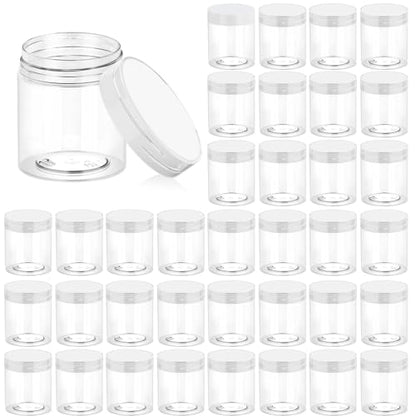 36 Pack 3 OZ Plastic Jars Clear Cosmetic Container with Lids (36 Count)