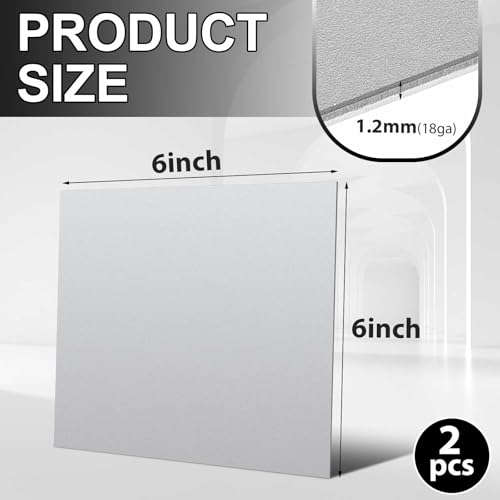 2 Pcs Mild Steel Sheet Cold Rolled 18 Gauge Metal Plate Weldable Metal Sheets for Professional Industrial DIY Use (2 Count)
