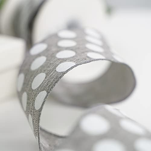 Polka Dots Burlap Ribbon (30 Foot)
