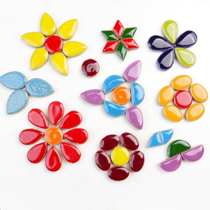 1.1lb Raindrops Ceramics Mosaic Tiles for DIY Crafts Home Decoration (150 Count)
