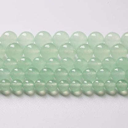 4mm 90pcs Natural Green Jade Chalcedony Beads Energy Healing Power Stone Beads for Jewelry Making Round Loose Beads DIY Bracelet 15"