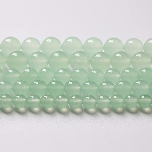 10mm 36pcs Natural Green Jade Chalcedony Beads Energy Healing Power Stone Beads for Jewelry Making Round Loose Beads DIY Bracelet 15"