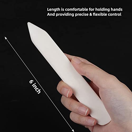 Bone Folder Genuine 2Pcs Cattle Bone Paper Creaser Scrapbooking Tool for DIY Handmade Burnishing Bookbinding Cards and Paper Crafts